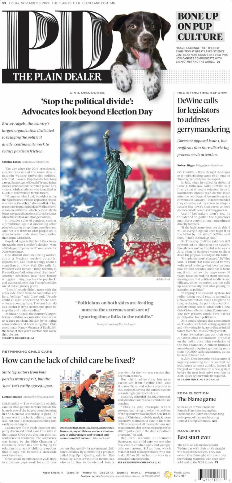 Portada de The Plain Dealer (USA)