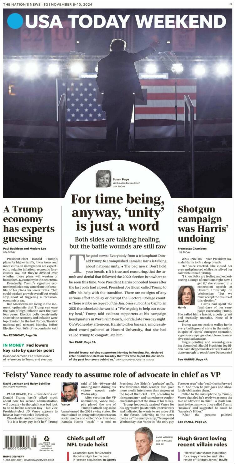 Portada de USA Today (USA)