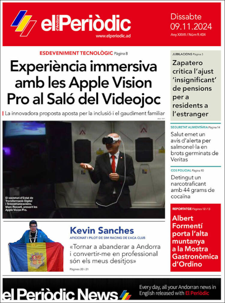Portada de El Periòdic d'Andorra (Andorra)