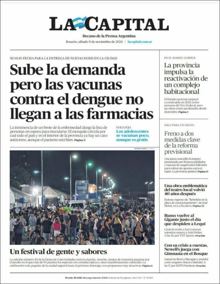 Portada de La Capital - Rosario (Argentina)