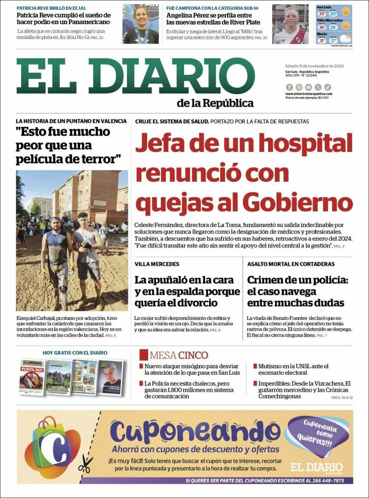 Portada de Diario de la República (Argentina)