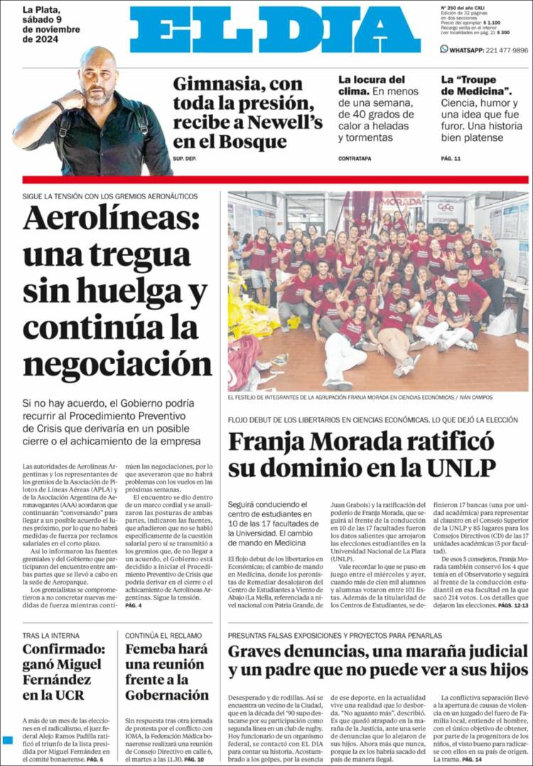 Portada de El Día de la Plata (Argentina)