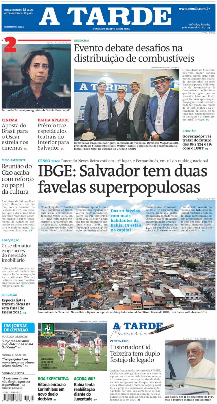 Portada de Diário A Tarde (Brasil)