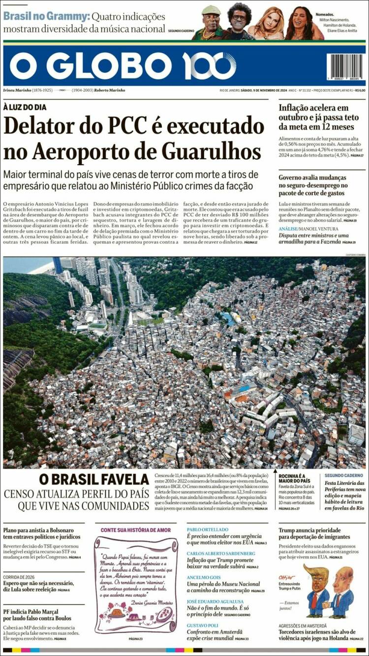 Portada de O Globo (Brasil)