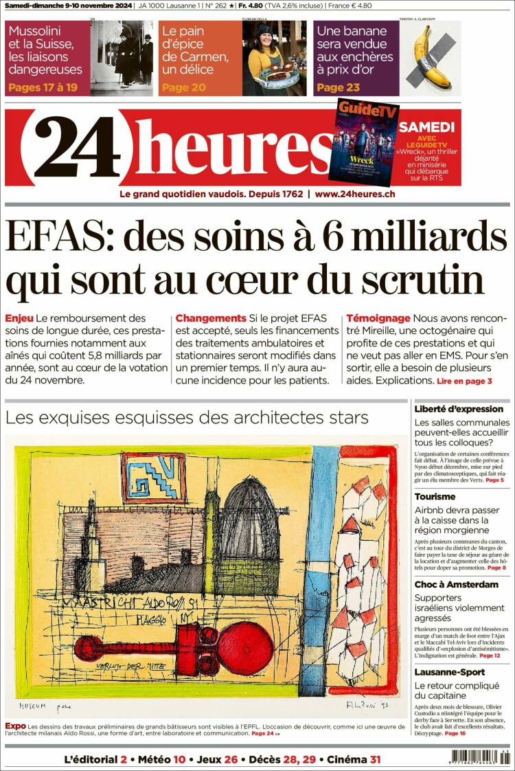 Portada de 24 Heures (Suiza)