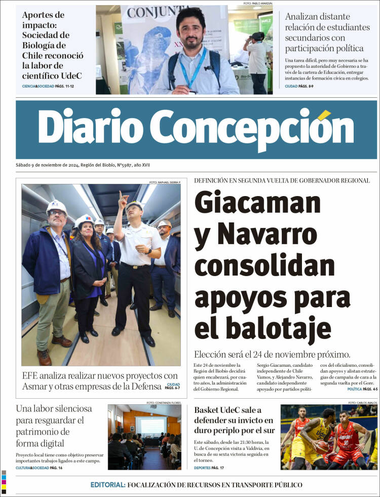 Portada de Diario de Concepción (Chile)