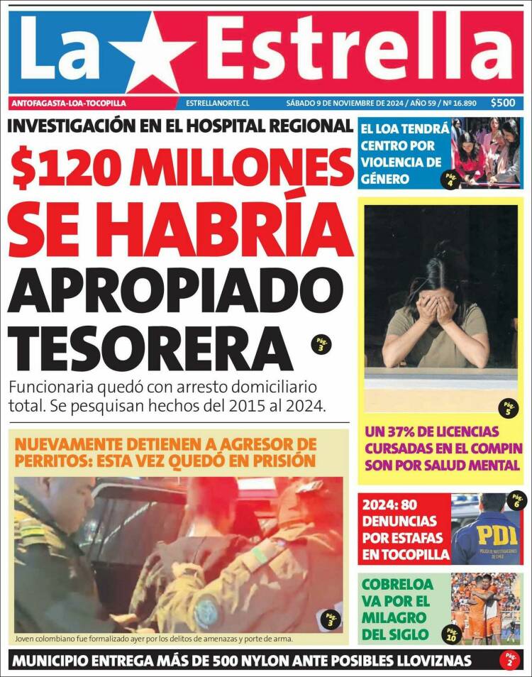 Portada de La Estrella del Norte (Chile)