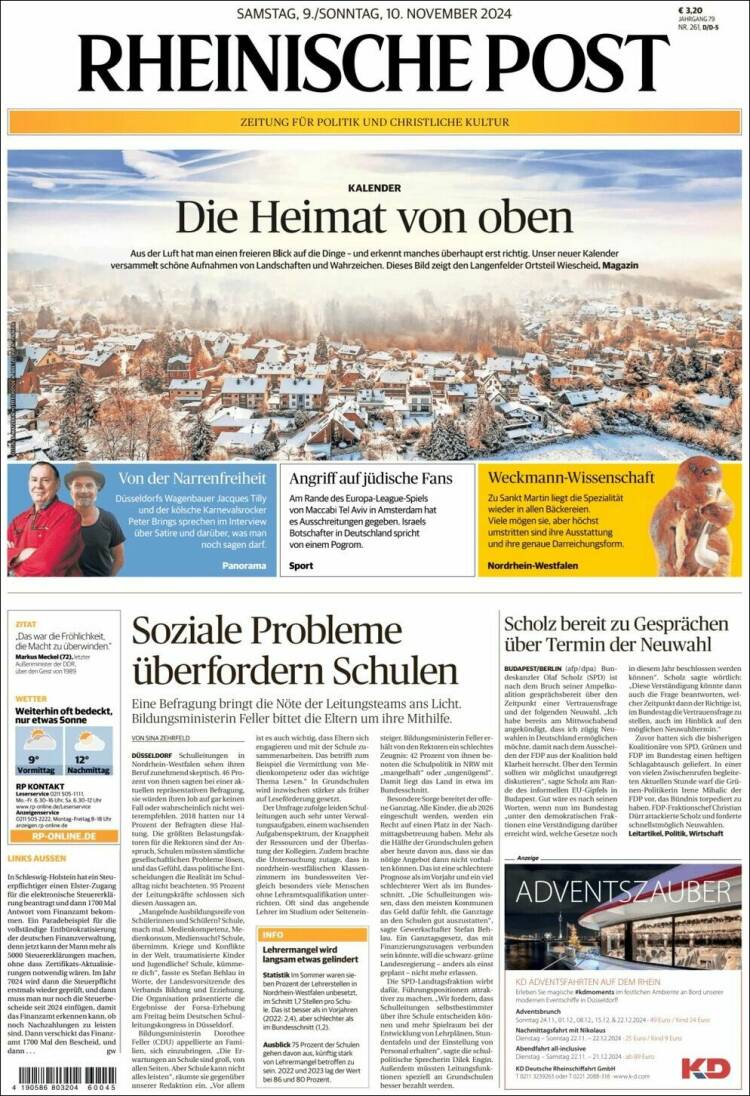 Portada de Rheinische Post (Alemania)
