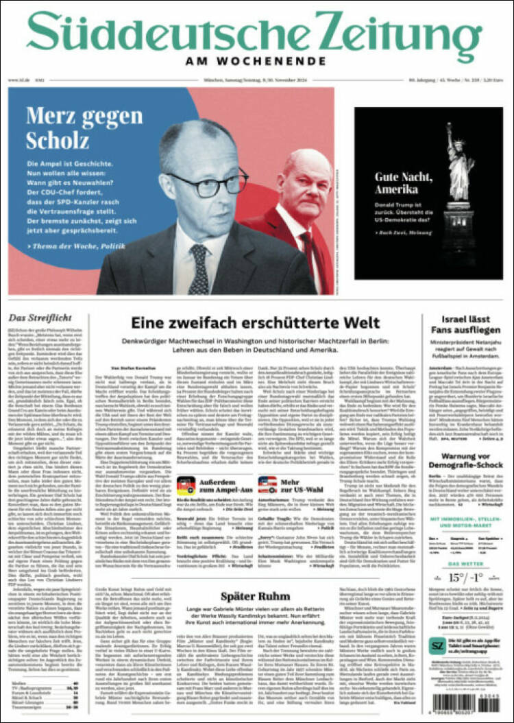 Portada de Sueddeutsche (Alemania)