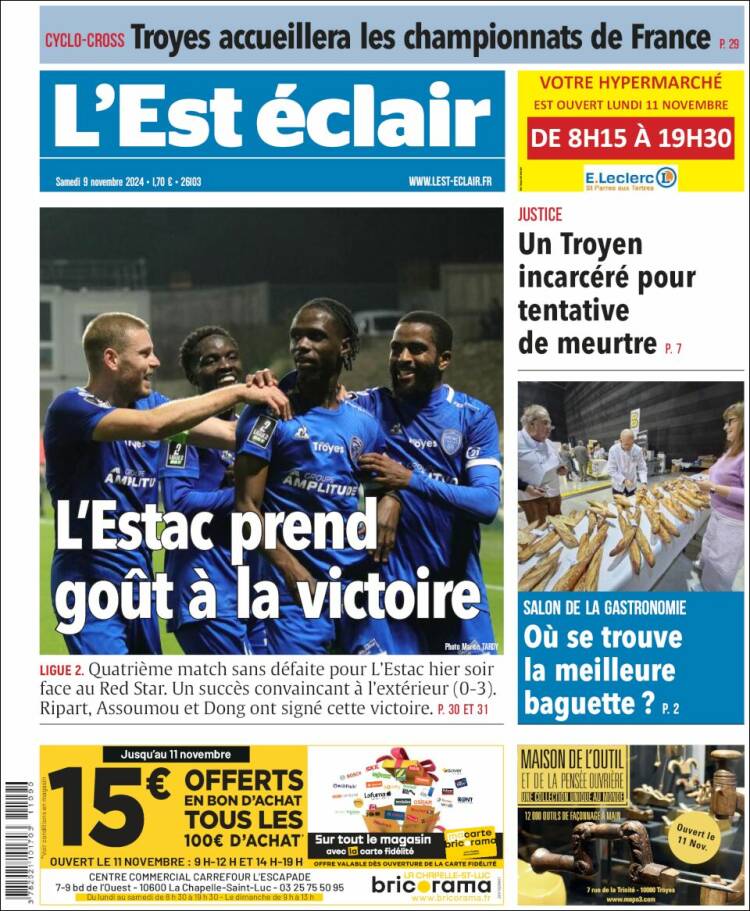Portada de L'Est Eclair (Francia)