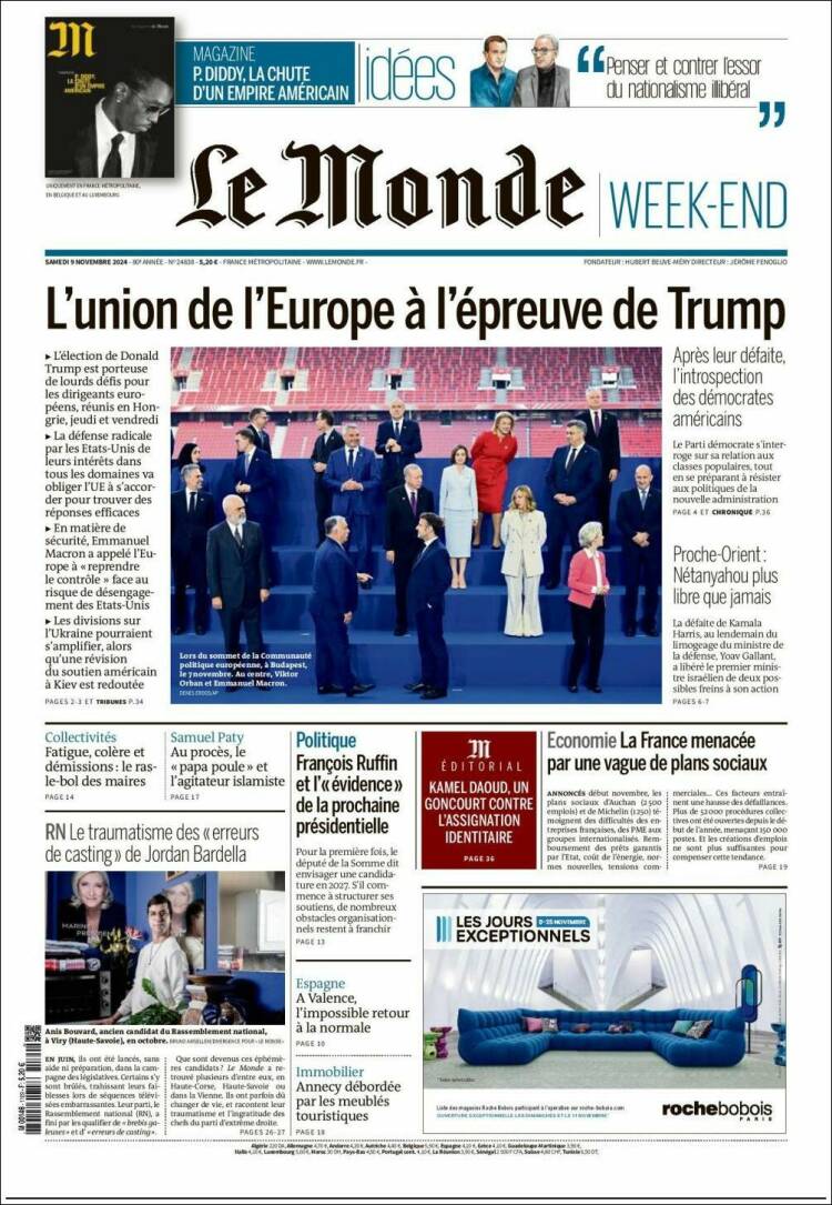 Portada de Le Monde (Francia)