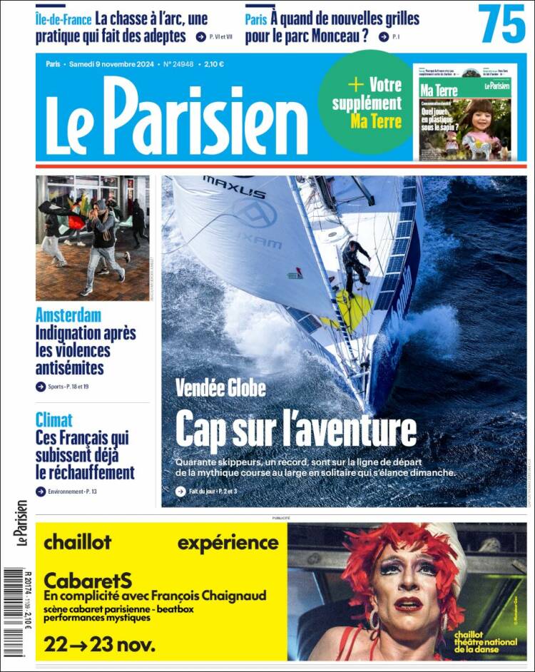 Portada de Le Parisien (Francia)