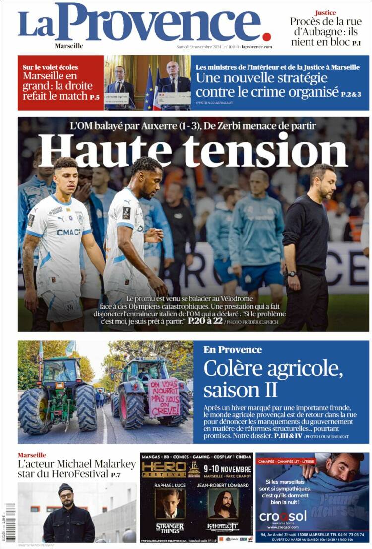 Portada de La Provence (Francia)