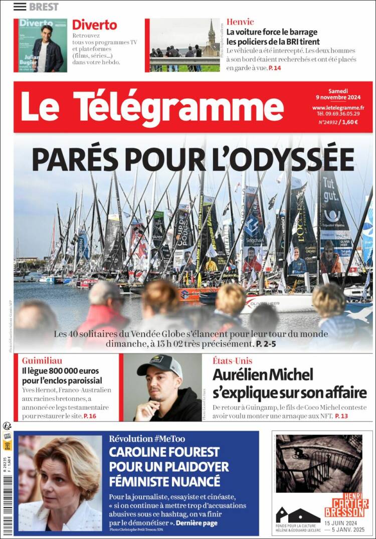 Portada de Télégramme (Francia)