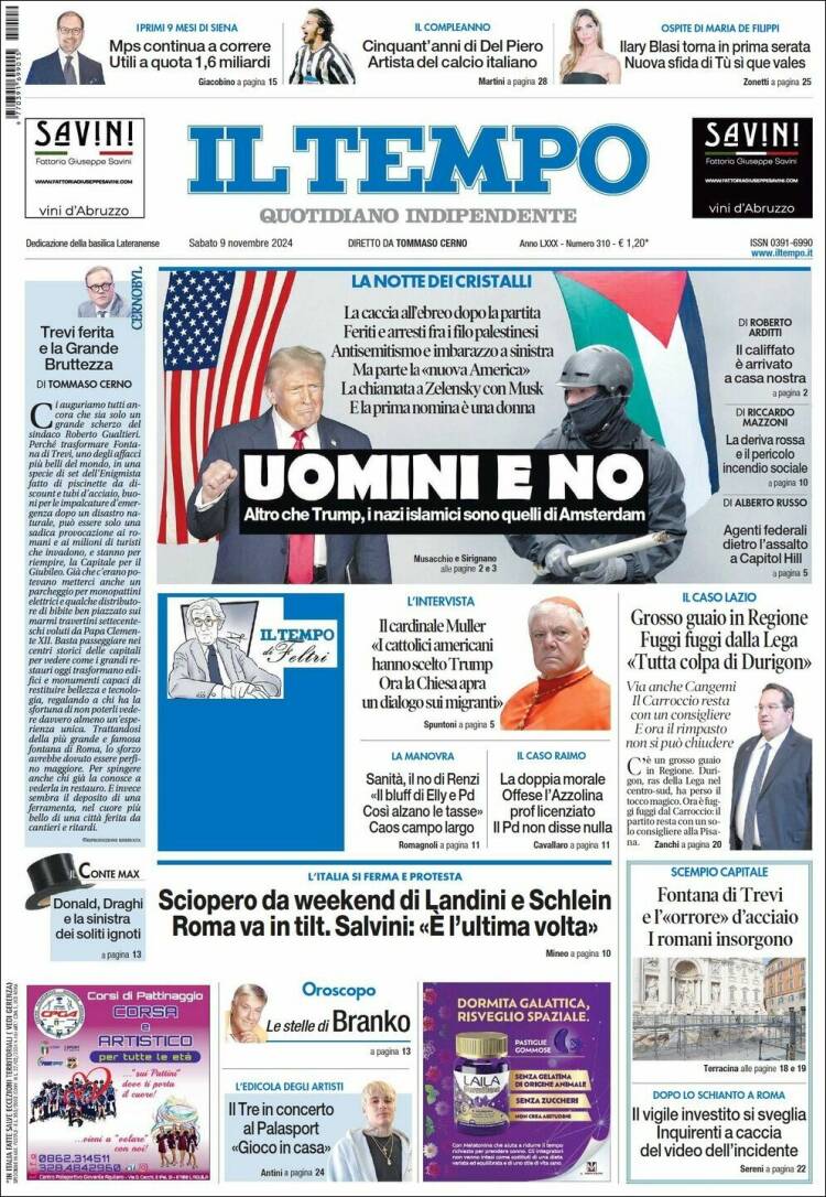 Portada de Il Tempo (Italia)