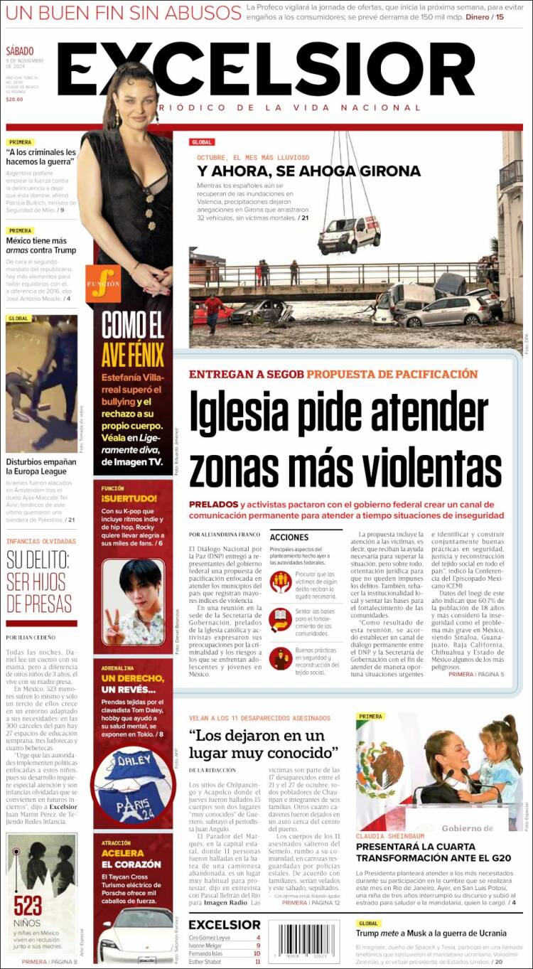 Portada de Excelsior (M&eacute;xico)