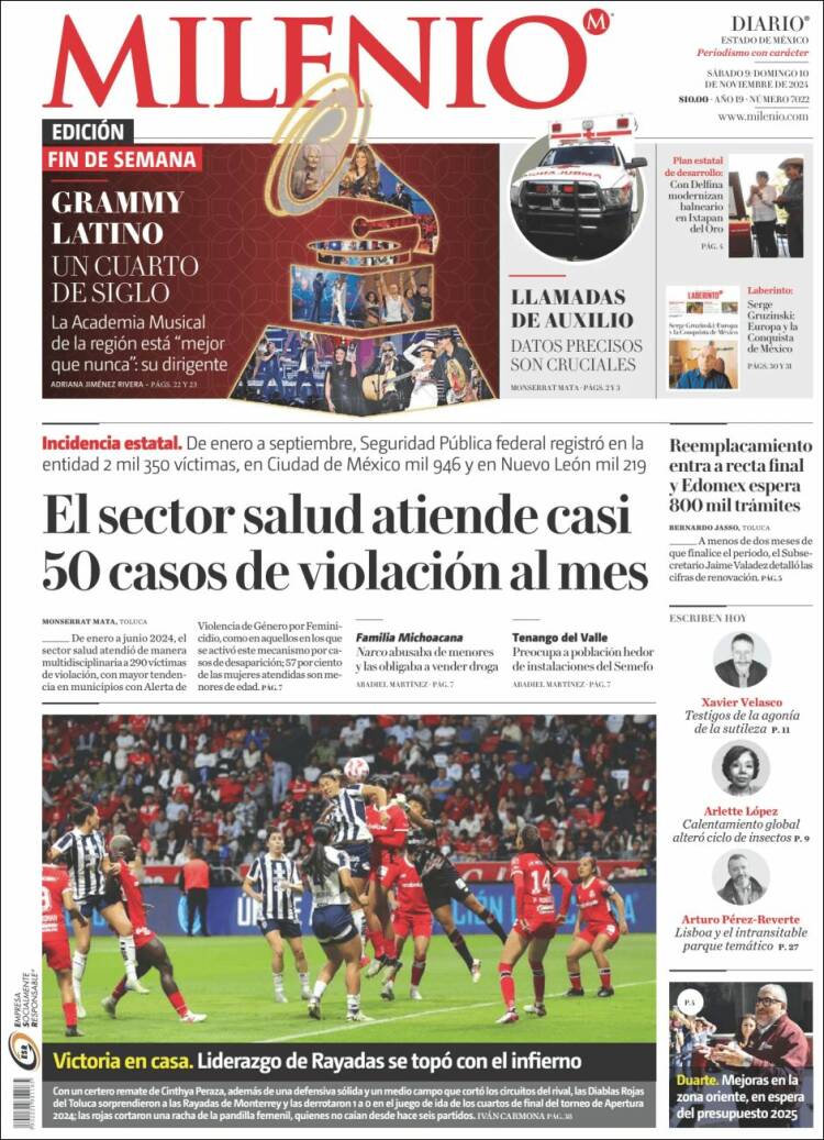 Portada de Milenio - Estado de México (M&eacute;xico)