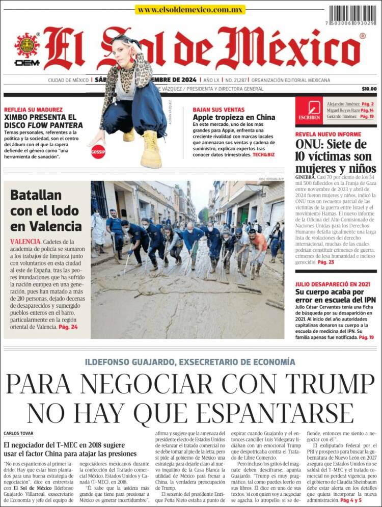 Portada de El Sol de México (M&eacute;xico)