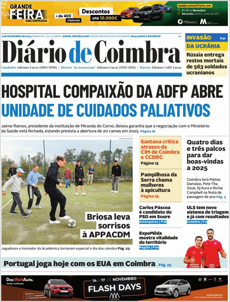 Portada de Diário de Coimbra (Portugal)