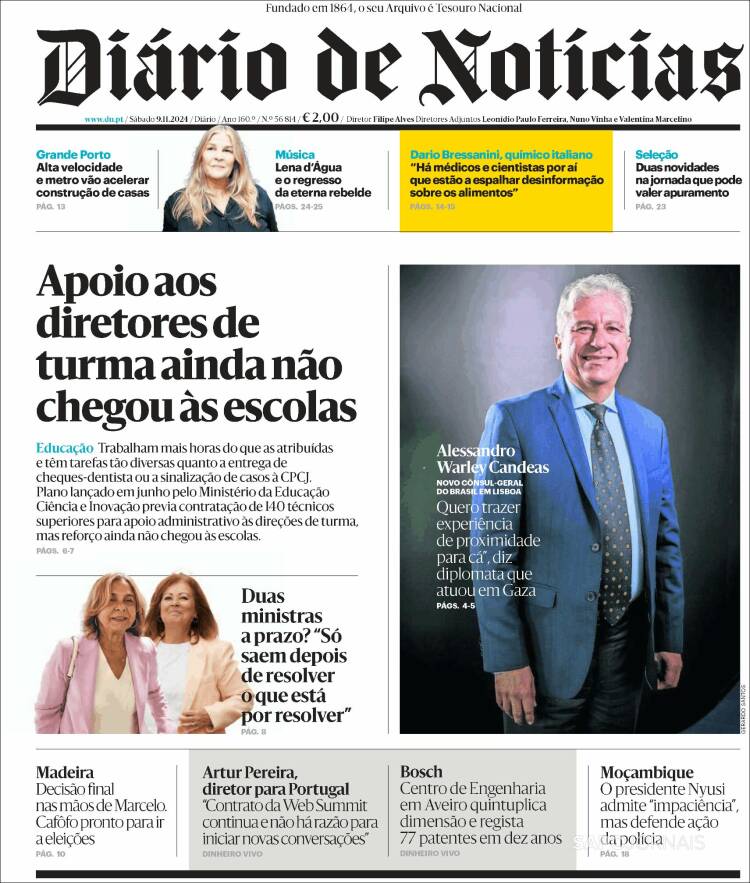 Portada de Diário de Noticias (Portugal)