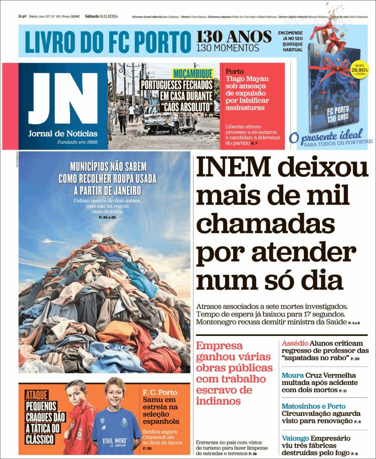 Portada de Jornal de Notícias (Portugal)
