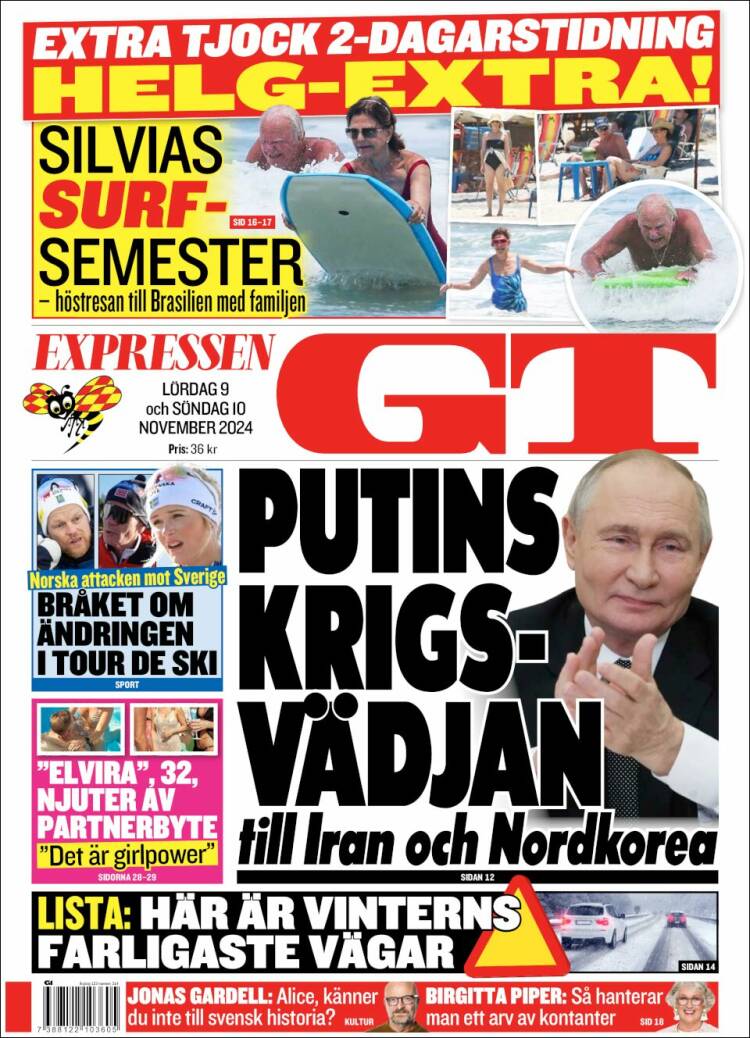 Portada de Göteborgstidningen (Suecia)