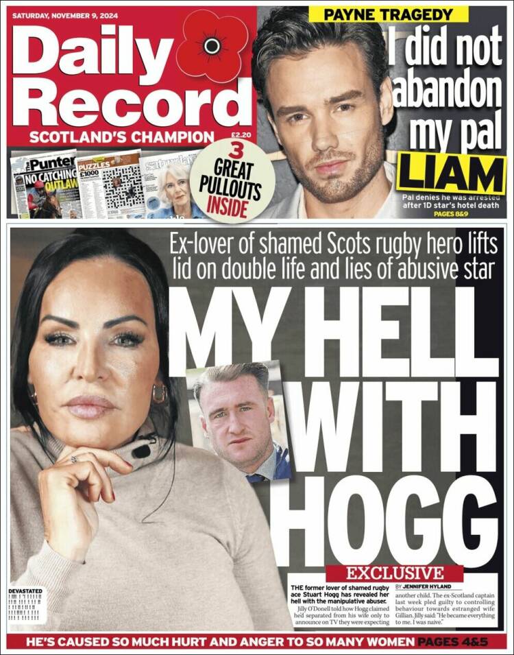 Portada de Daily Record (Reino Unido)