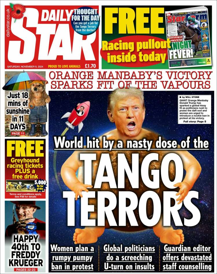Portada de Daily Star (Reino Unido)