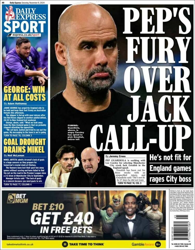 Portada de Express Sport (Reino Unido)