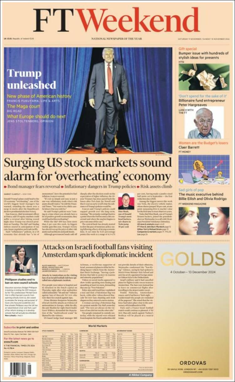 Portada de Financial Times (Reino Unido)