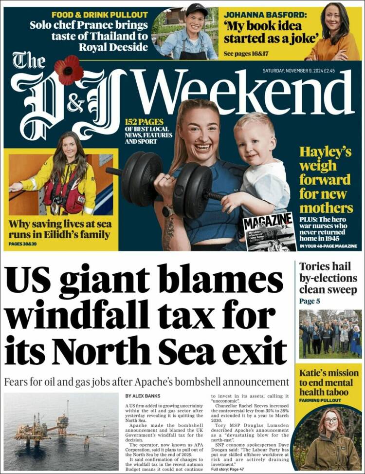 Portada de The Press and Journal (Reino Unido)