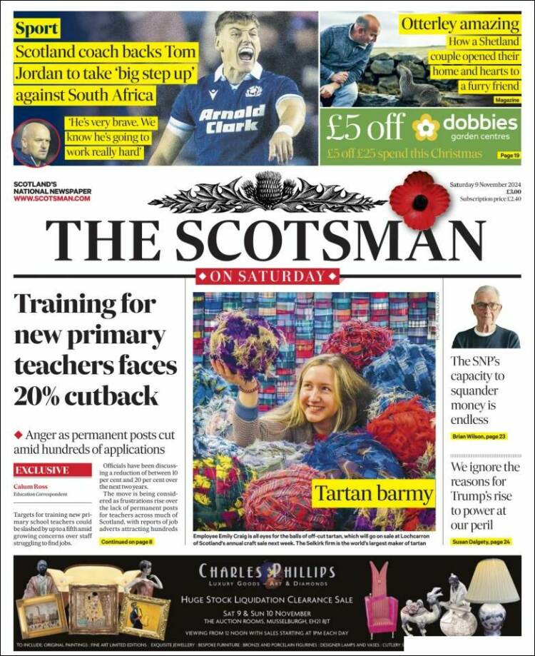 Portada de The Scotsman (Reino Unido)