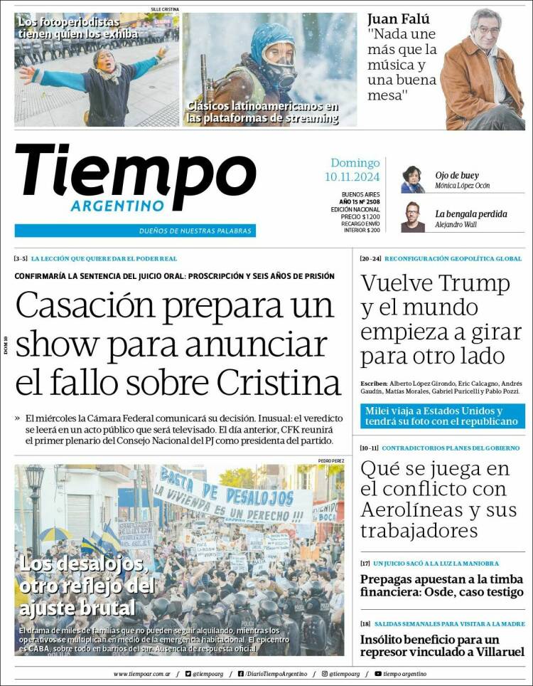 Portada de Tiempo Argentino (Argentina)