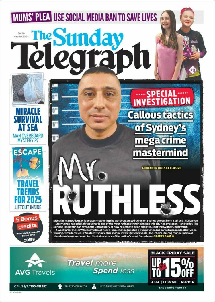 Portada de The Daily Telegraph (Australia)