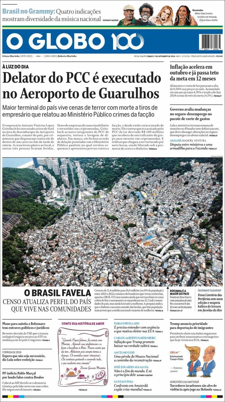 Portada de O Globo (Brasil)