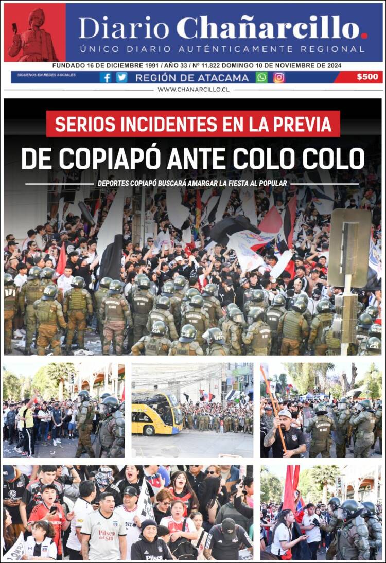 Portada de Diario Chañarcillo (Chile)