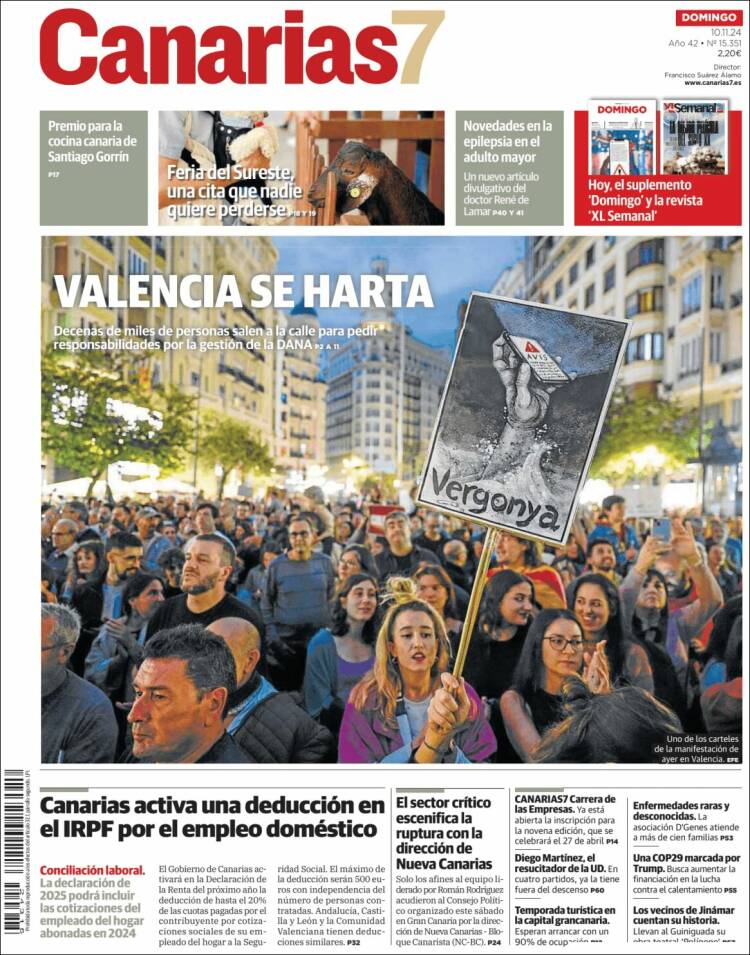 Portada de Canarias 7 (España)