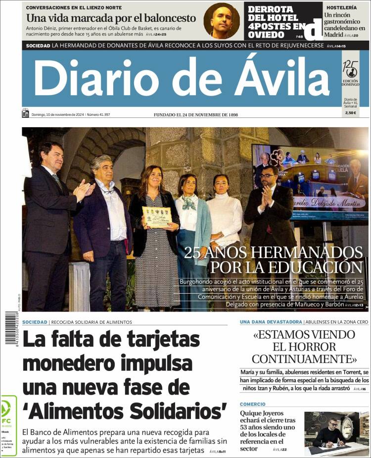 Portada de Diario de Ávila (España)