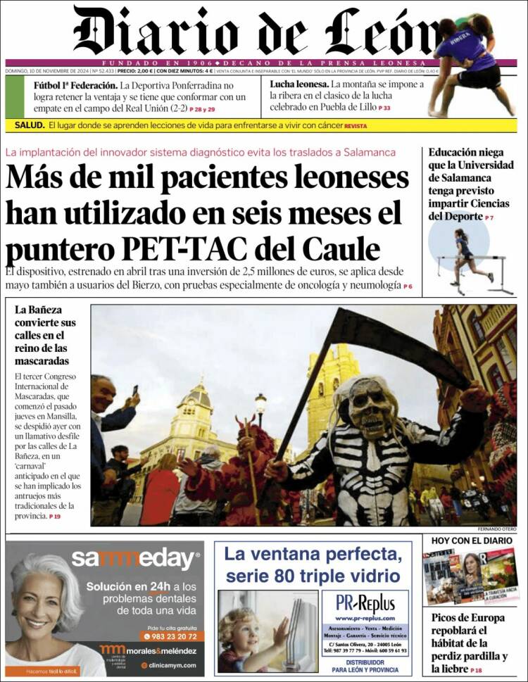 Portada de Diario de León (España)