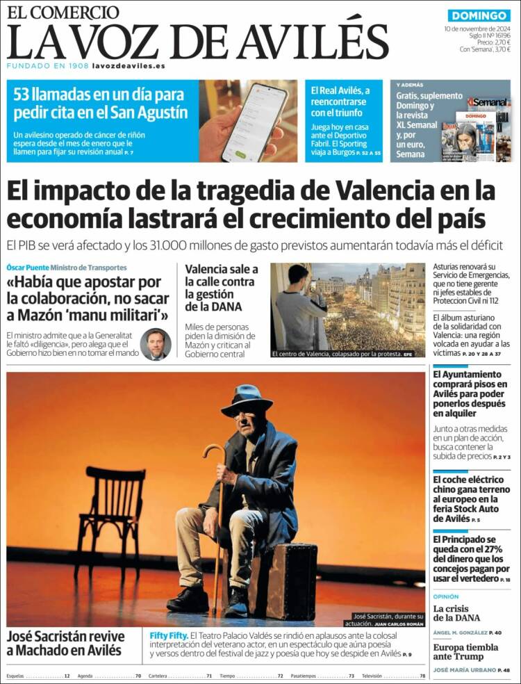 Portada de El Comercio - Avilés (España)