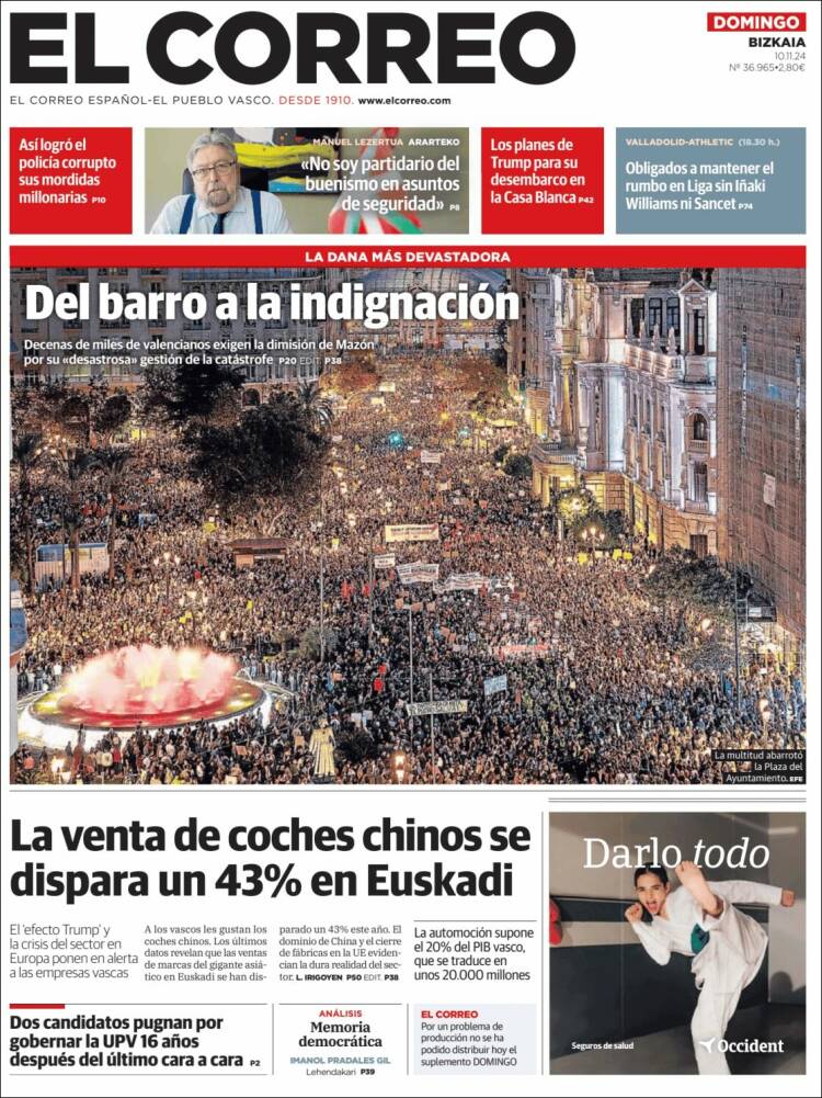 Portada de El Correo (España)