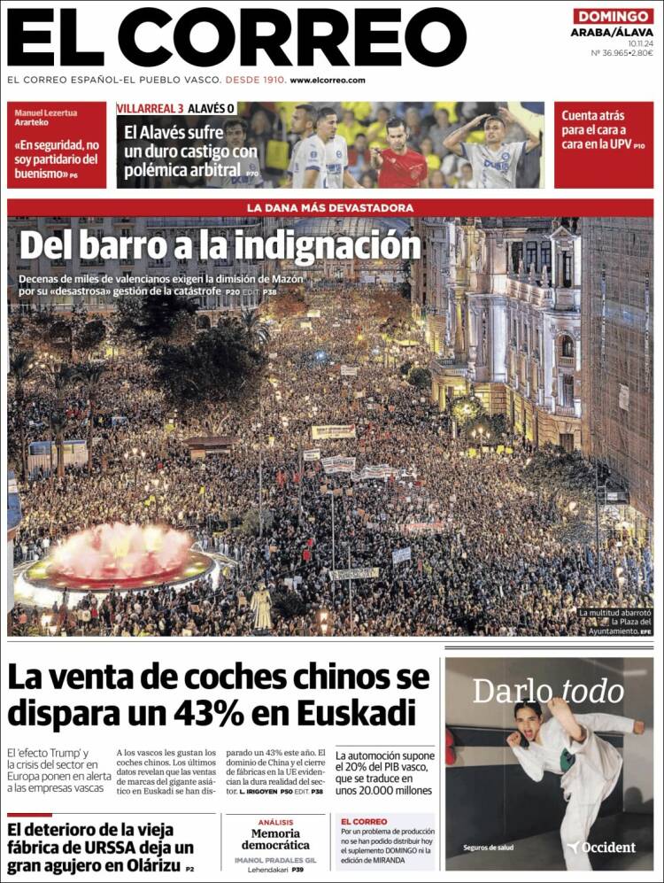 Portada de El Correo - Álava (España)