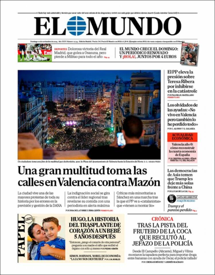 Portada de El Mundo (España)