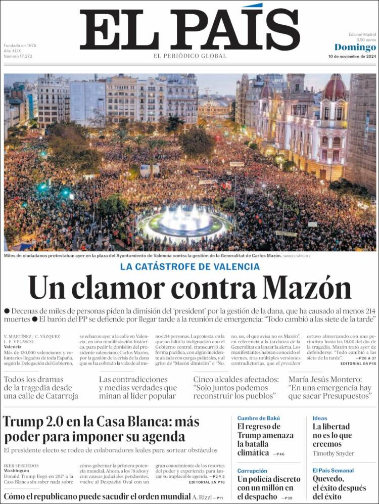 Portada de El País (España)