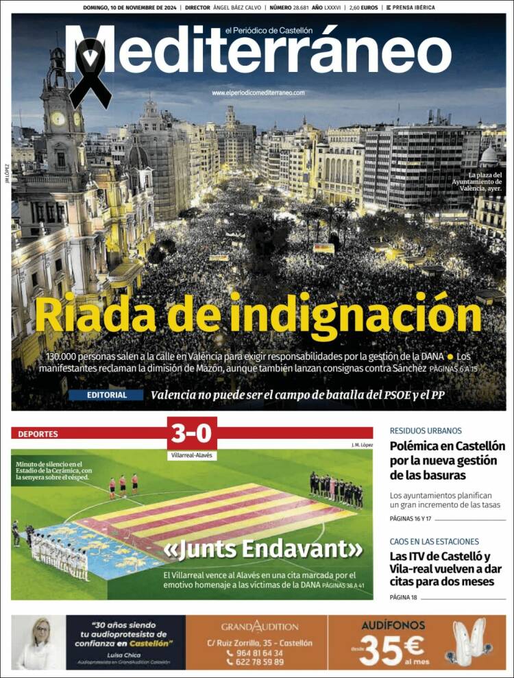 Portada de El Periódico Mediterraneo (España)