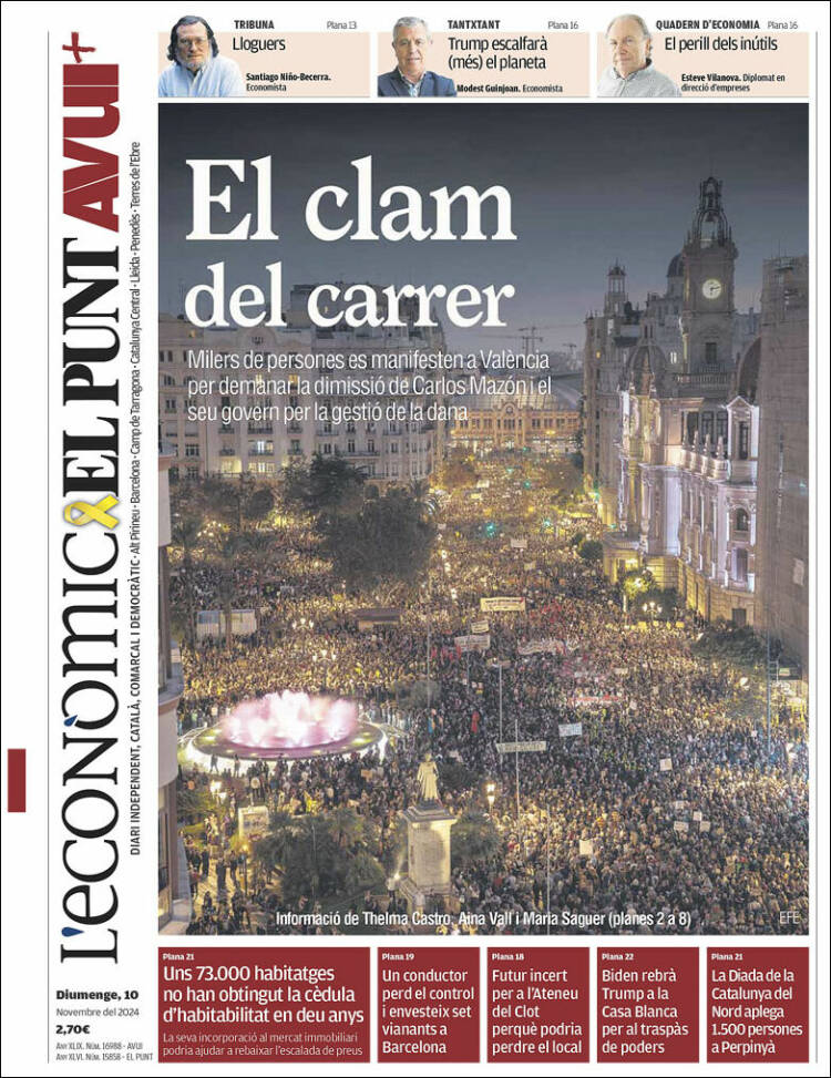 Portada de El Punt Avui (España)