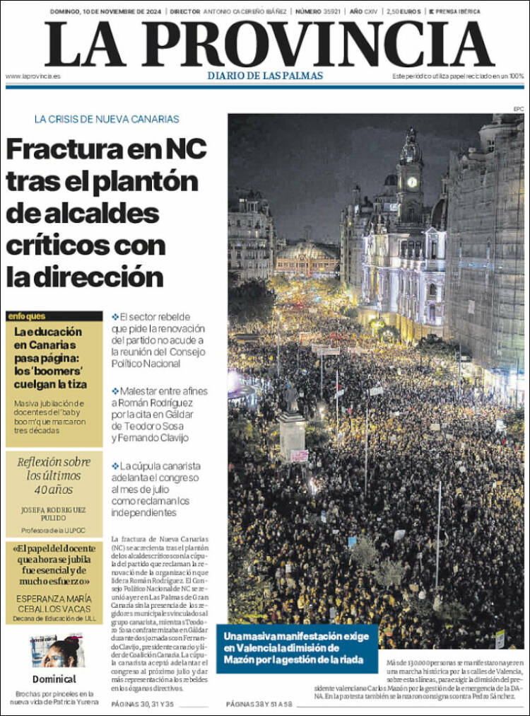 Portada de La Provincia (España)