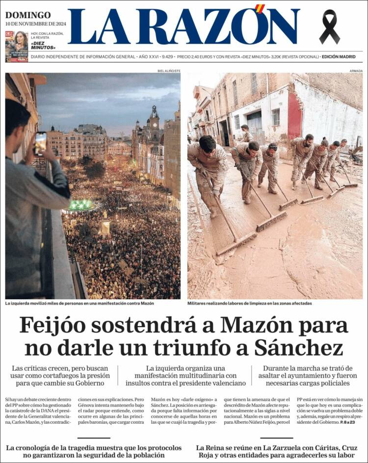 Portada de La Razón (España)