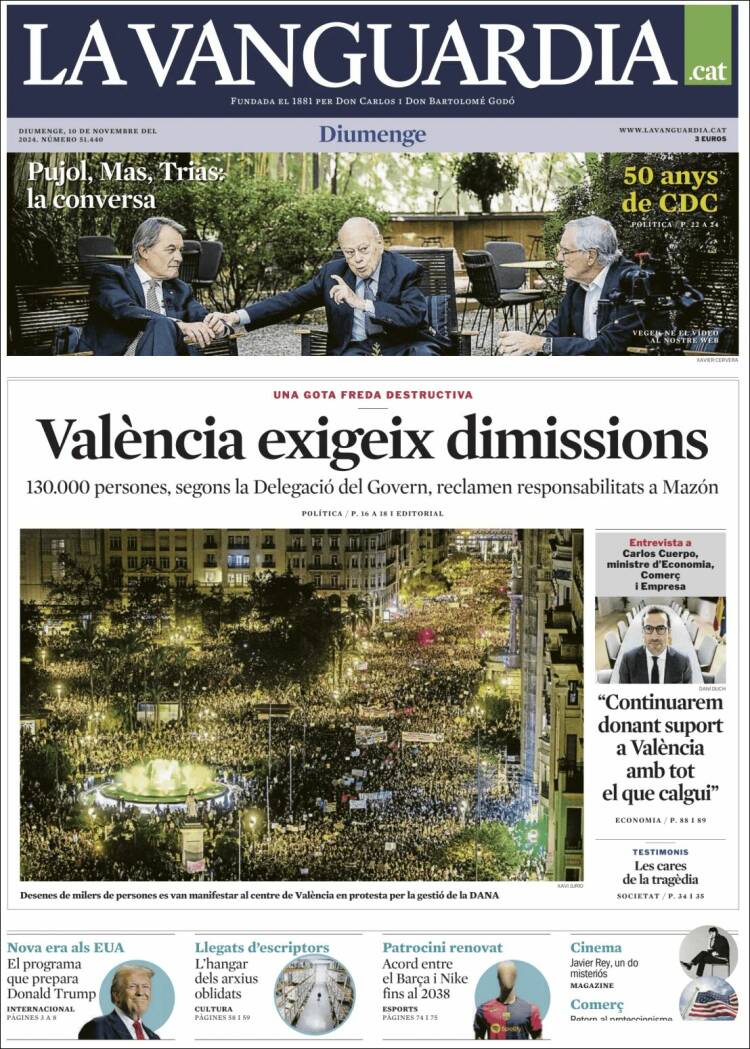 Portada de La Vanguardia (España)