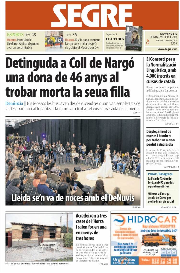 Portada de Segre (España)